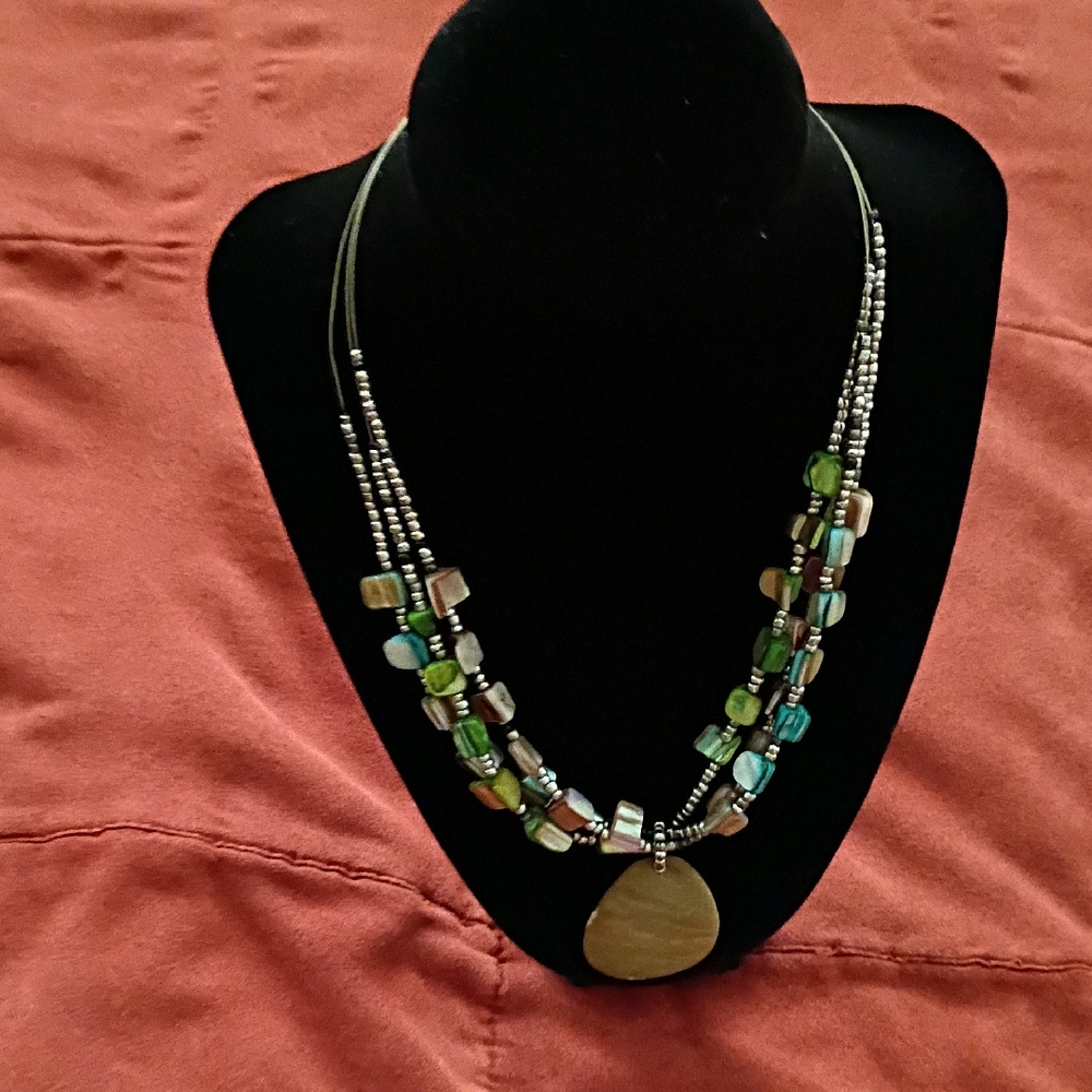 Multicolor Beaded Necklace with Pendant